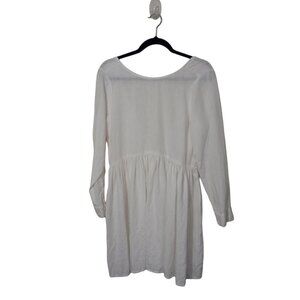 The Bare Road White Linen Dress V Back Size Small